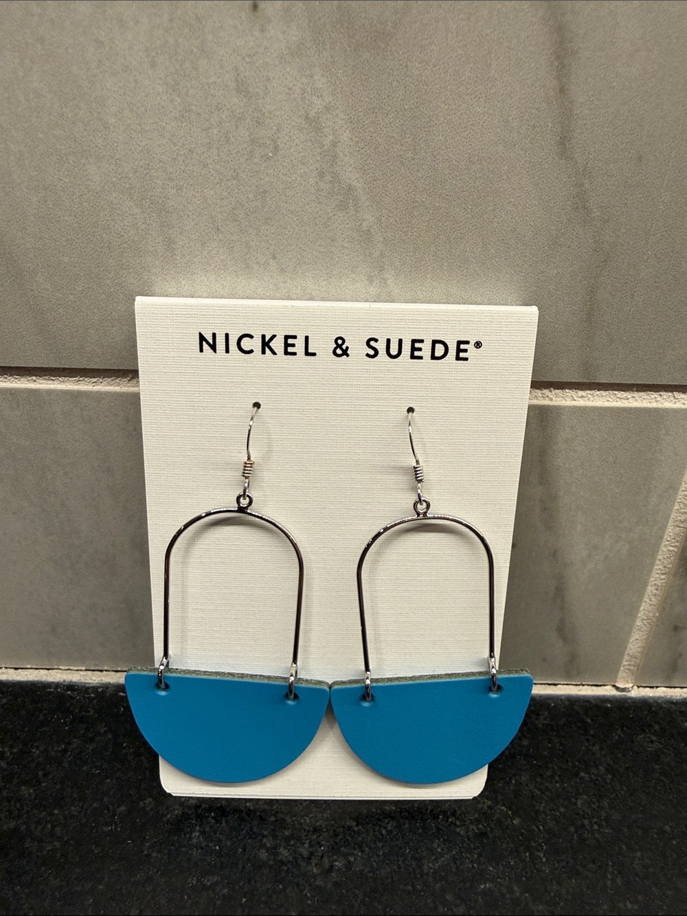 Nickel & Suede Seabreeze Islas leather earrings